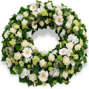 Noémie - Couronne à plat - Blanc et vert