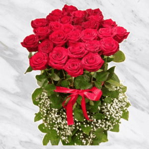 Ingrid - Fuseau de roses rouges.