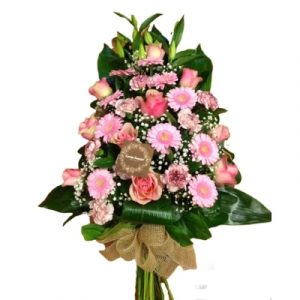 Hamelle - Gerbe piquée à dominante rose.