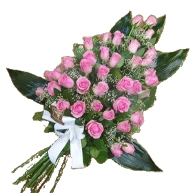 Hélène - Gerbe piquée roses roses