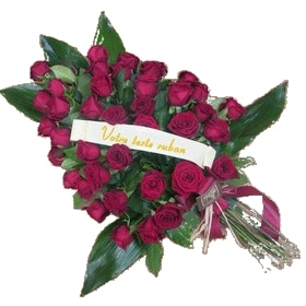 Héloise - Gerbe piquée roses rouges