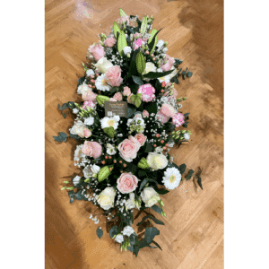 Maguy - Raquette de deuil en fleurs assorties