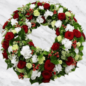 Natacha - Couronne à plat - Rouge et blanc