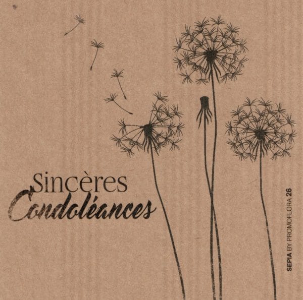 Carte message : Sincères condoléances