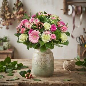 Succombez au charme intemporel de ce bouquet aux teintes pastel. Véritable incarnation de l'élégance et de la pureté, cette composition florale apporte calme et sérénité à chaque pièce. Une attention délicate, idéale pour fleurir vos plus beaux moments ou sublimer votre décoration. Composition livrée seule, sans vase.