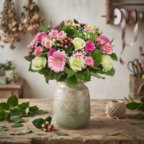 Succombez au charme intemporel de ce bouquet aux teintes pastel. Véritable incarnation de l'élégance et de la pureté, cette composition florale apporte calme et sérénité à chaque pièce. Une attention délicate, idéale pour fleurir vos plus beaux moments ou sublimer votre décoration. Composition livrée seule, sans vase.