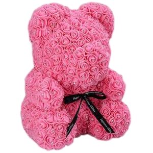 Ours rose en roses de mousse
