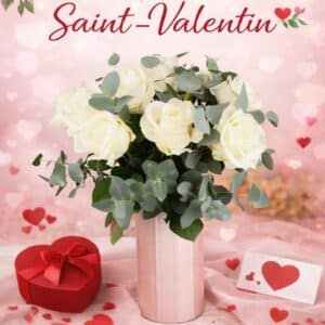 Fleurs Saint Valentin - Bella - Roses blanches