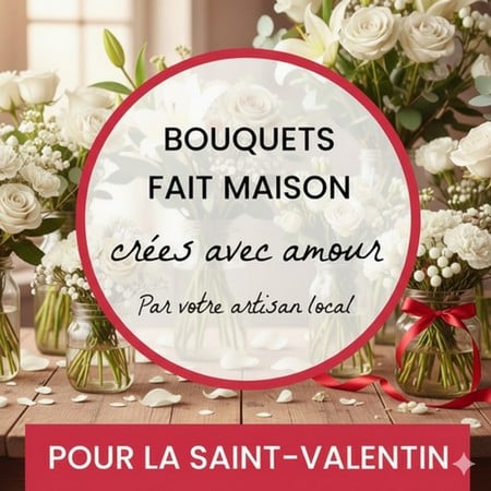 Saint Valentin - Bouquet du fleuriste "Blanc"