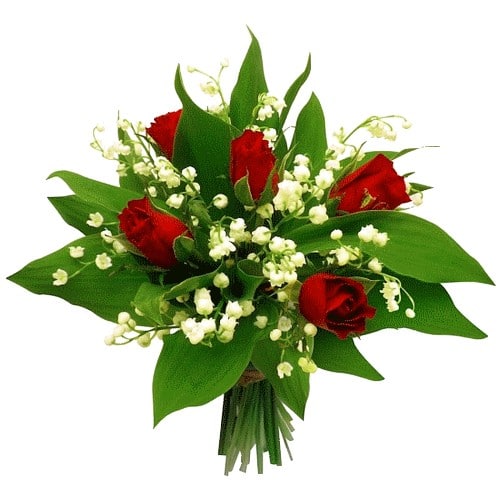 Muguet Bouquet lié avec roses Carine Sannier Artisan Fleuriste Boulogne