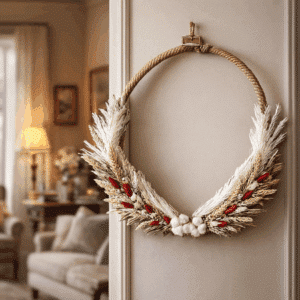 Arras - Couronne de fleurs séchées - Support 50 cm