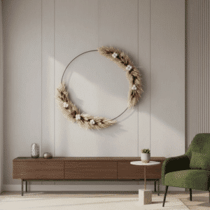 Auxerre - Couronne de fleurs séchées - Support 80 cm