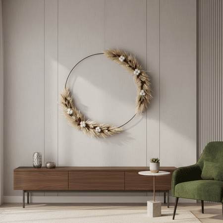 Auxerre - Couronne de fleurs séchées - Support 80 cm