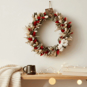 Annecy - Couronne de fleurs séchées - Support 30 cm