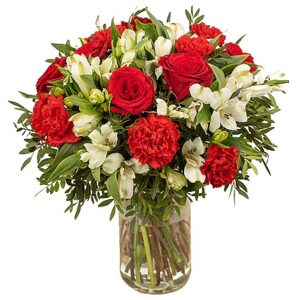 Passionnement - Bouquet rouge et blanc.