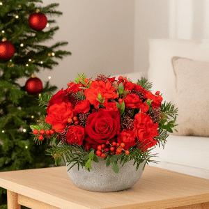 Noël - Arrangement floral rouge