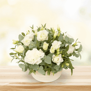 Brittanie - Composition de fleurs blanches
