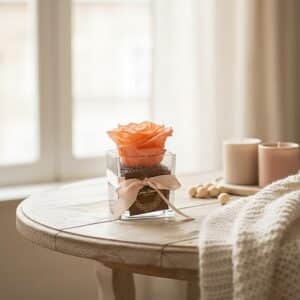 Saumon : rose saumonée dans une verrerie