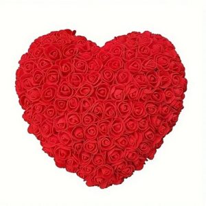 Cœur rouge en roses de mousse.
