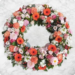 Noah - Couronne à plat - Rose et saumonée.