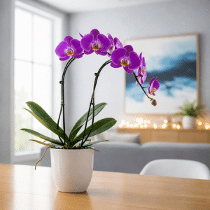 Noël - Phalaenopsis 2 branches (rose parme)